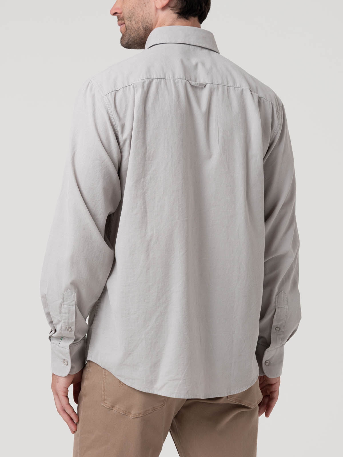 Camisa Algodón Orgánico Hombre Corduroy Gris Rockford
