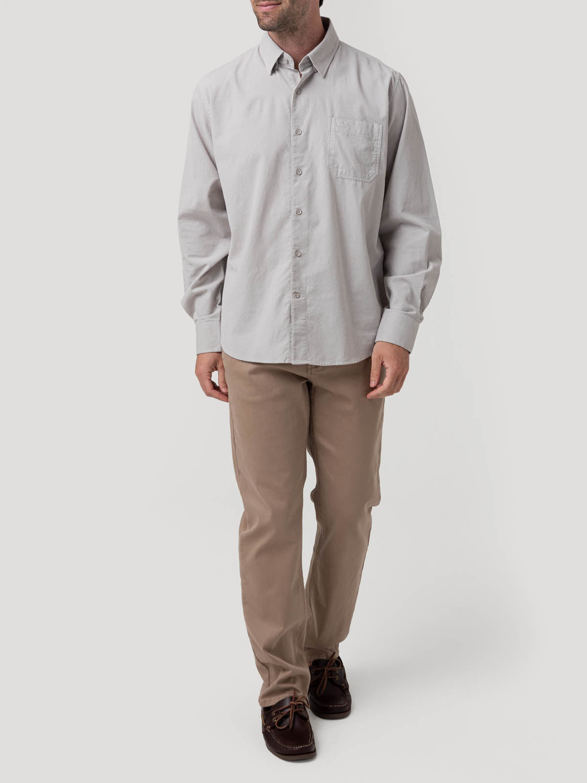 Camisa Algodón Orgánico Hombre Corduroy Gris Rockford