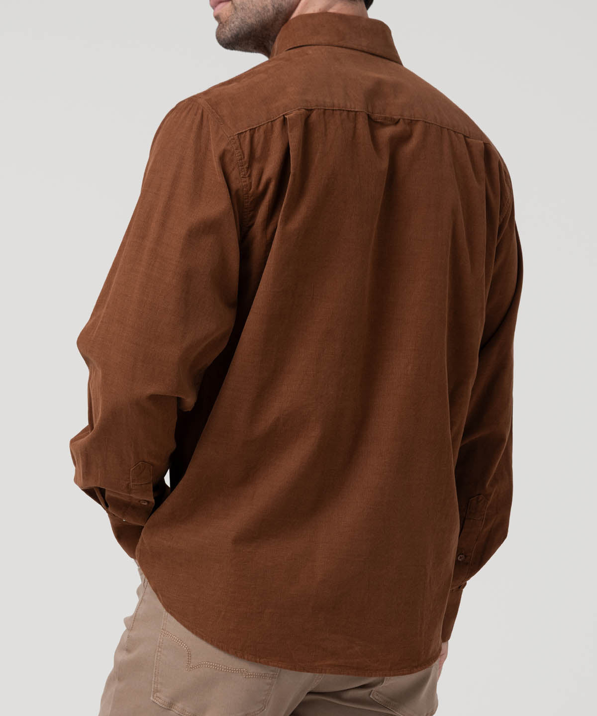 Camisa Algodón Orgánico Hombre Corduroy Café Rockford