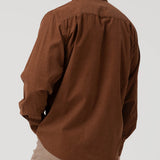 Camisa Algodón Orgánico Hombre Corduroy Café Rockford