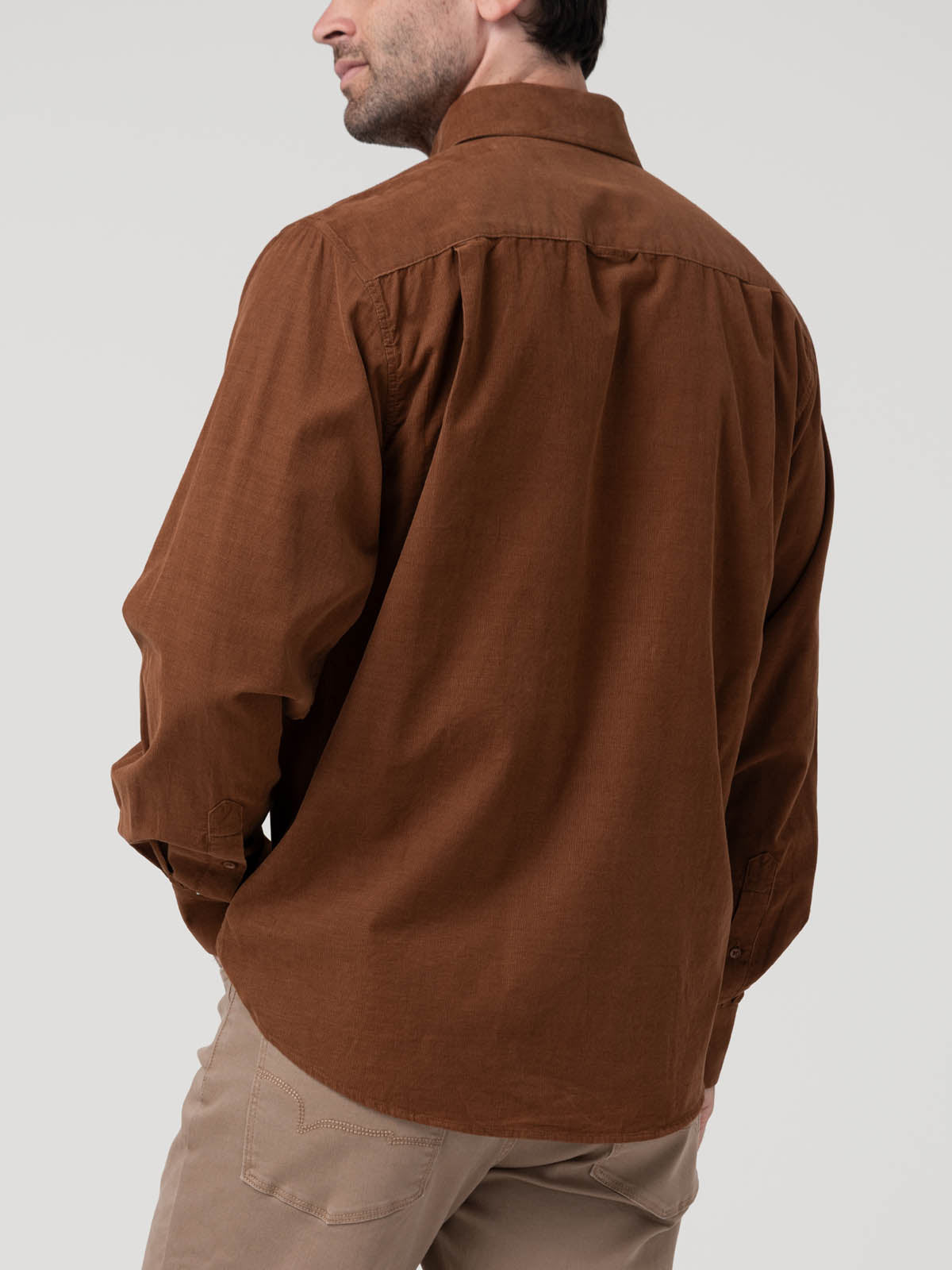 Camisa Algodón Orgánico Hombre Corduroy Café Rockford