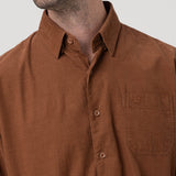Camisa Algodón Orgánico Hombre Corduroy Café Rockford
