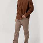 Camisa Algodón Orgánico Hombre Corduroy Café Rockford