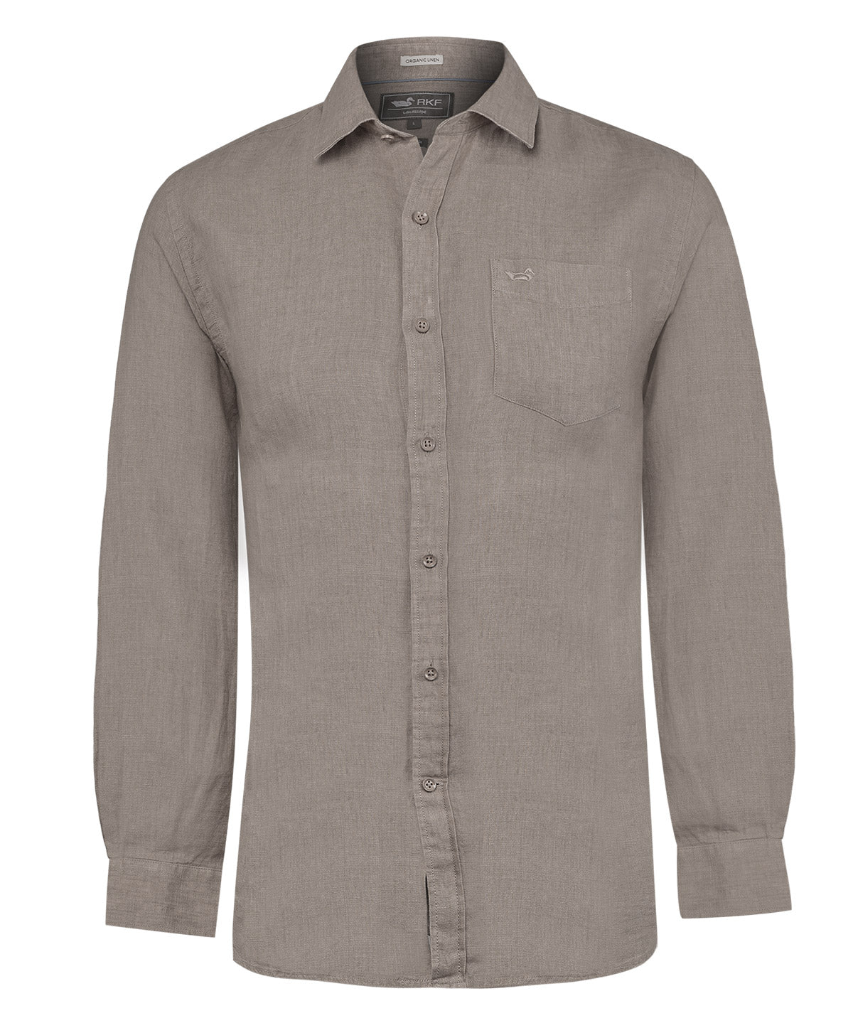 Camisa Lino Orgánico Hombre Linen Café Rockford