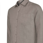 Camisa Lino Orgánico Hombre Linen Café Rockford