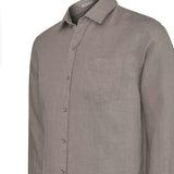 Camisa Lino Orgánico Hombre Linen Café Rockford