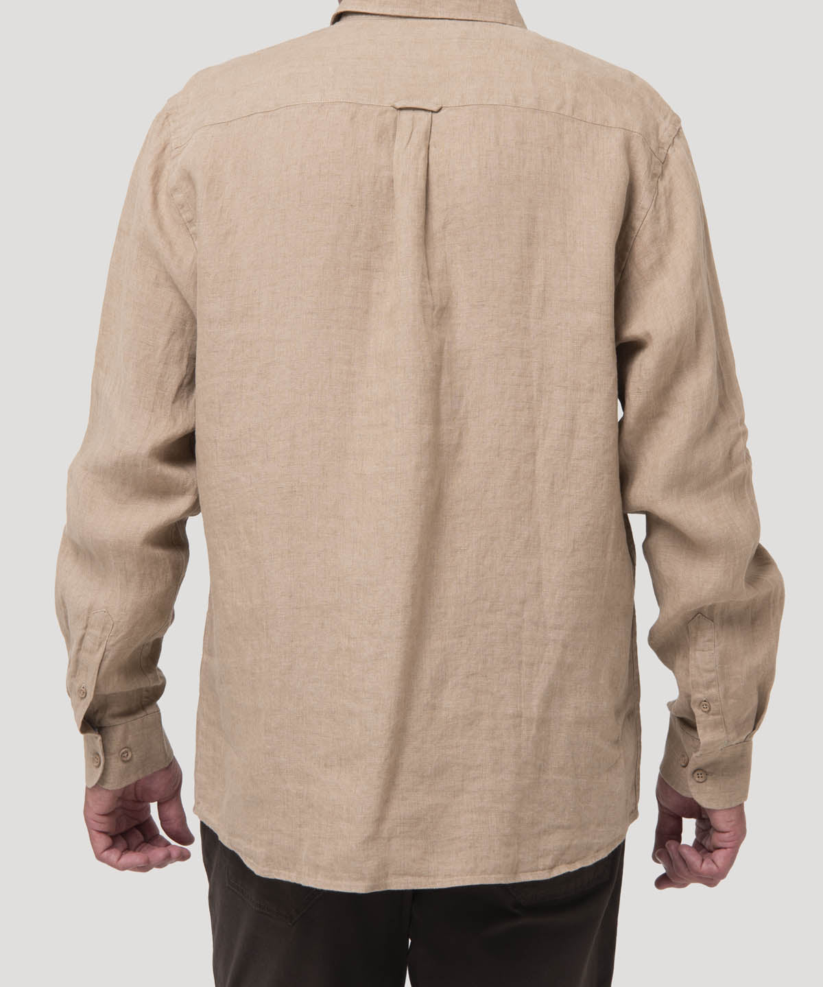 Camisa Lino Orgánico Hombre Linen Café Rockford