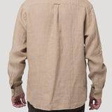 Camisa Lino Orgánico Hombre Linen Café Rockford