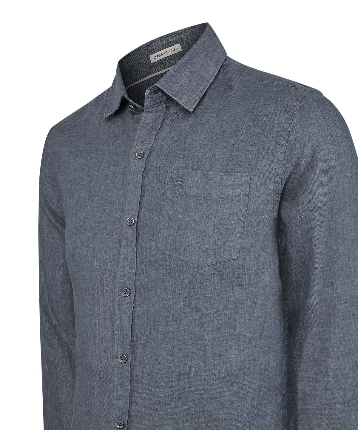Camisa Lino Orgánico Hombre Linen Gris Rockford