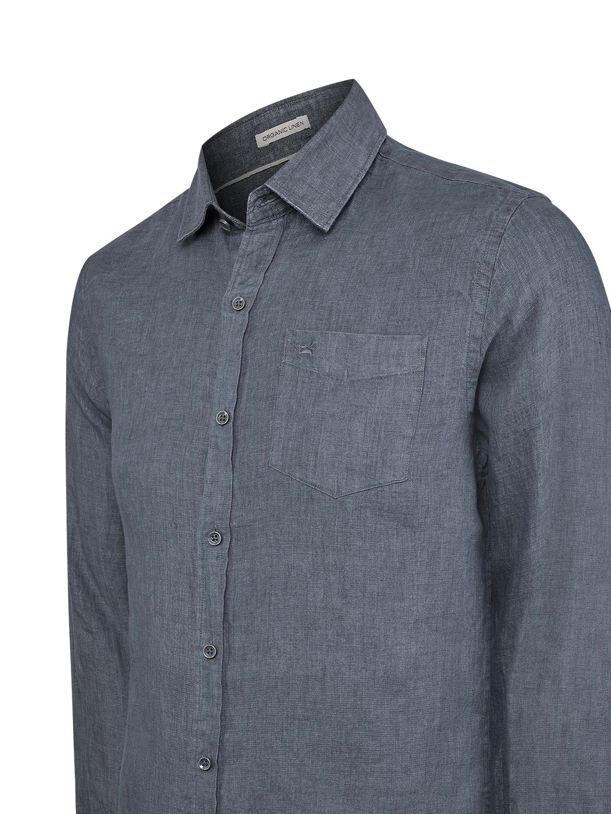 Camisa Lino Orgánico Hombre Linen Gris Rockford