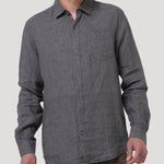 Camisa Lino Orgánico Hombre Linen Gris Rockford