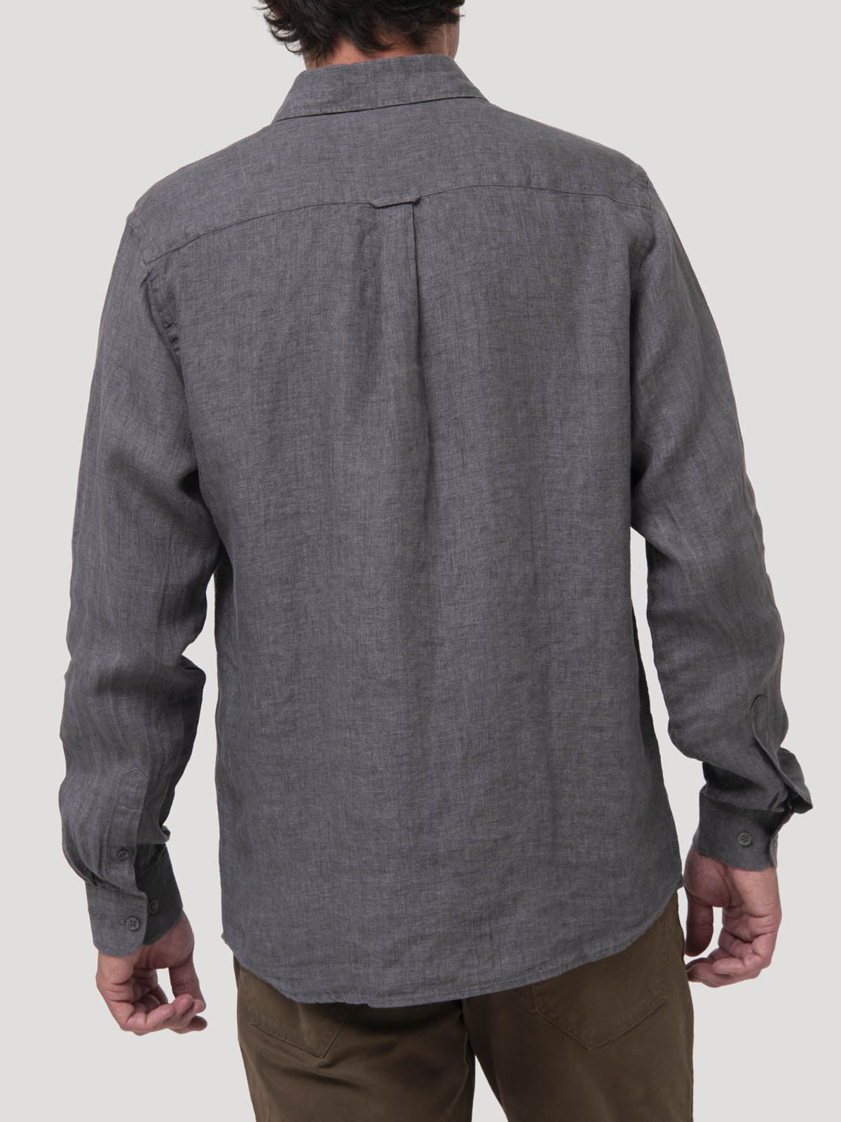 Camisa Lino Orgánico Hombre Linen Gris Rockford