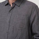Camisa Lino Orgánico Hombre Linen Gris Rockford