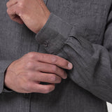 Camisa Lino Orgánico Hombre Linen Gris Rockford