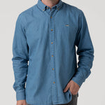 Camisa Algodón Orgánico Hombre Chambray Café Rockford