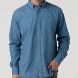 Camisa Algodón Orgánico Hombre Chambray Café Rockford