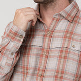 Camisa Algodón Orgánico Hombre Bradford Café Cuadrillé Rockford
