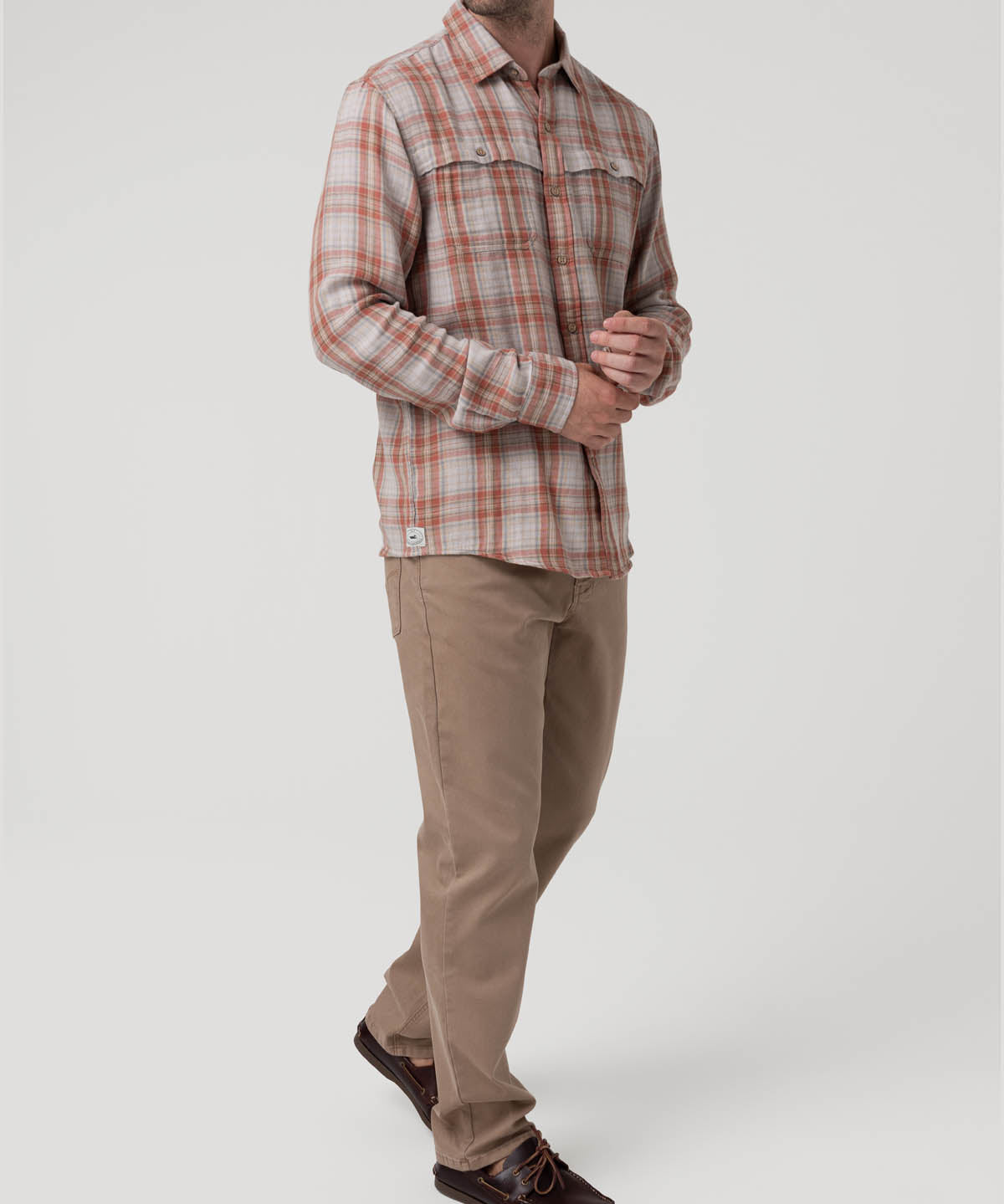 Camisa Algodón Orgánico Hombre Bradford Café Cuadrillé Rockford