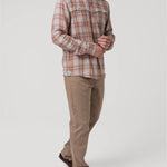Camisa Algodón Orgánico Hombre Bradford Café Cuadrillé Rockford