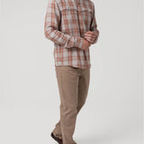 Camisa Algodón Orgánico Hombre Bradford Café Cuadrillé Rockford