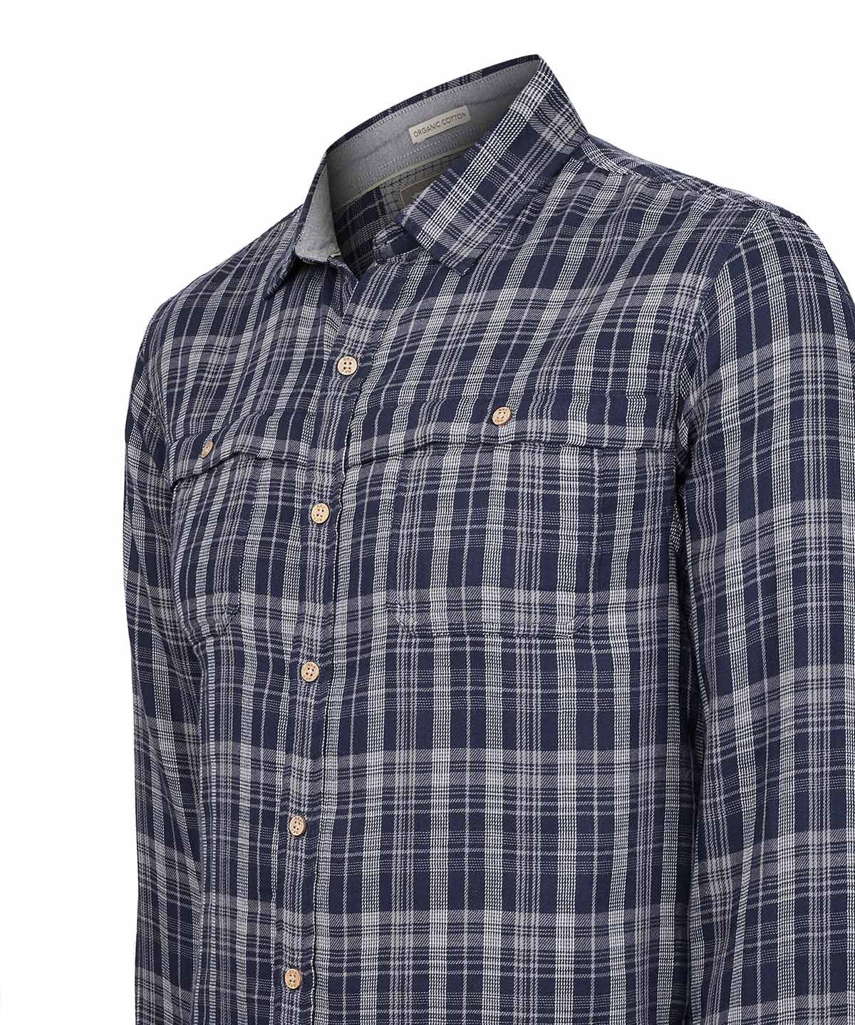 Camisa Algodón Orgánico Hombre Bradford Azul Cuadrillé Rockford