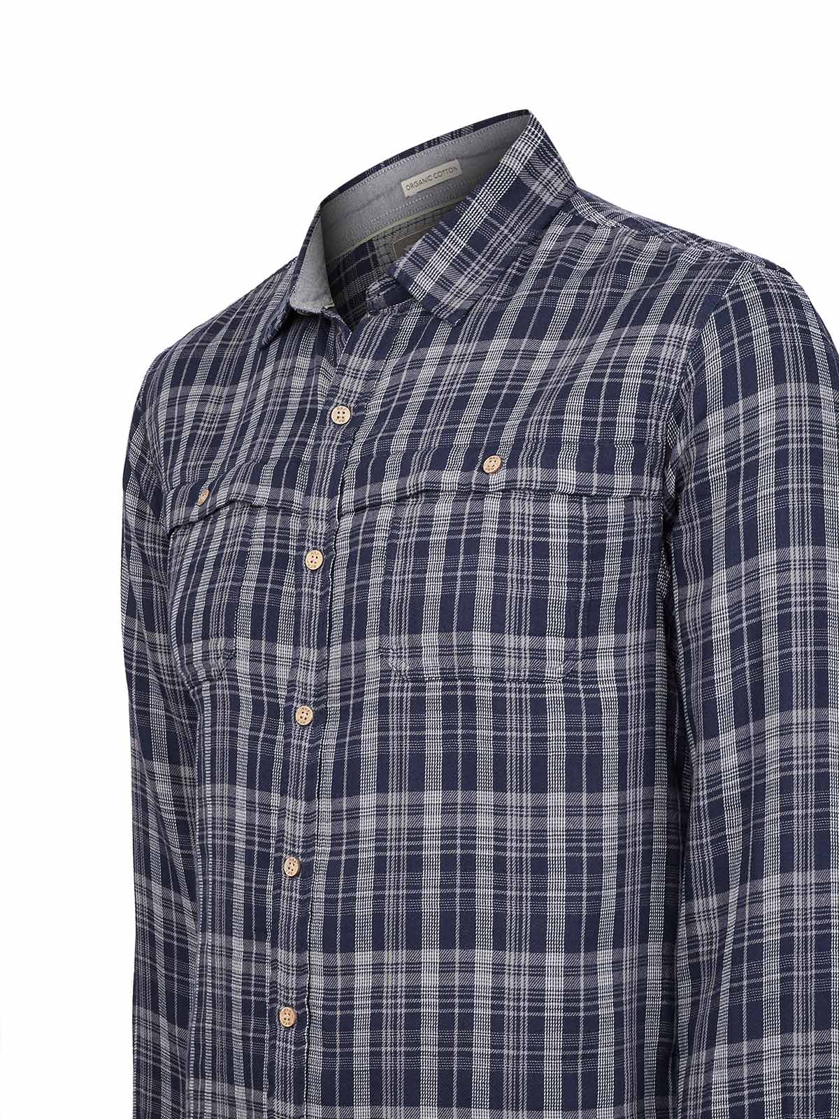 Camisa Algodón Orgánico Hombre Bradford Azul Cuadrillé Rockford
