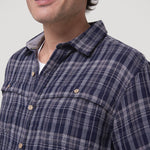 Camisa Algodón Orgánico Hombre Bradford Azul Cuadrillé Rockford