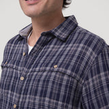 Camisa Algodón Orgánico Hombre Bradford Azul Cuadrillé Rockford