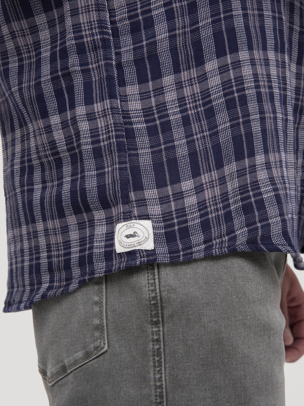 Camisa Algodón Orgánico Hombre Bradford Azul Cuadrillé Rockford
