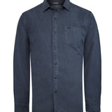 Camisa Tencel Hombre Tencel Azul Rockford