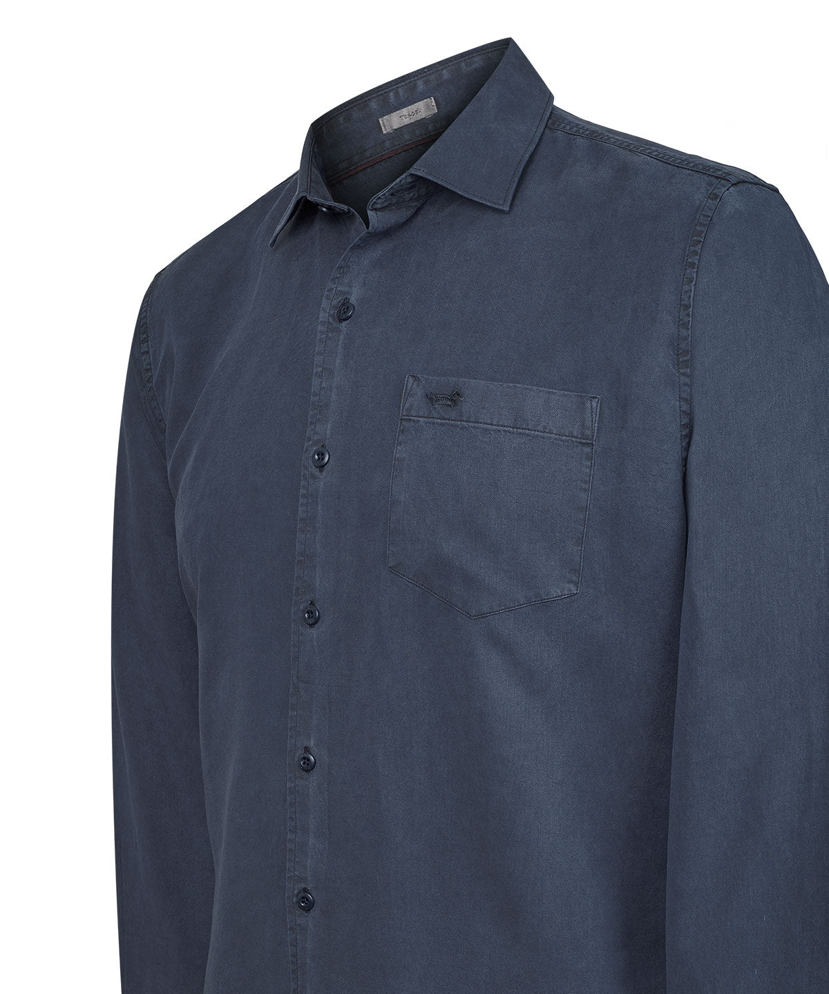 Camisa Tencel Hombre Tencel Azul Rockford