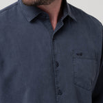 Camisa Tencel Hombre Tencel Azul Rockford