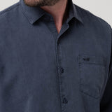 Camisa Tencel Hombre Tencel Azul Rockford