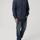 Camisa Tencel Hombre Tencel Azul Rockford