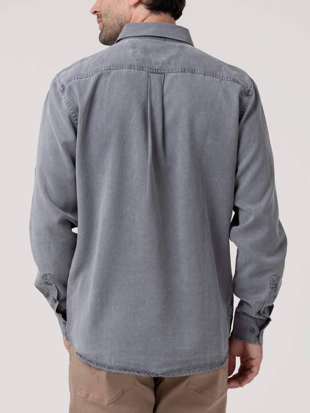 Camisa Tencel Hombre Tencel Gris Rockford