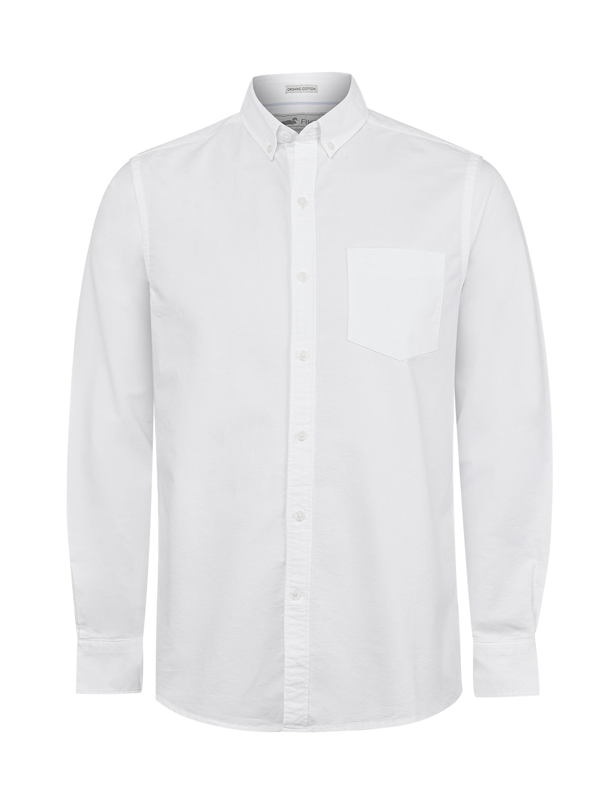 Camisa Algodón Orgánico Hombre Oxford Blanco Rockford
