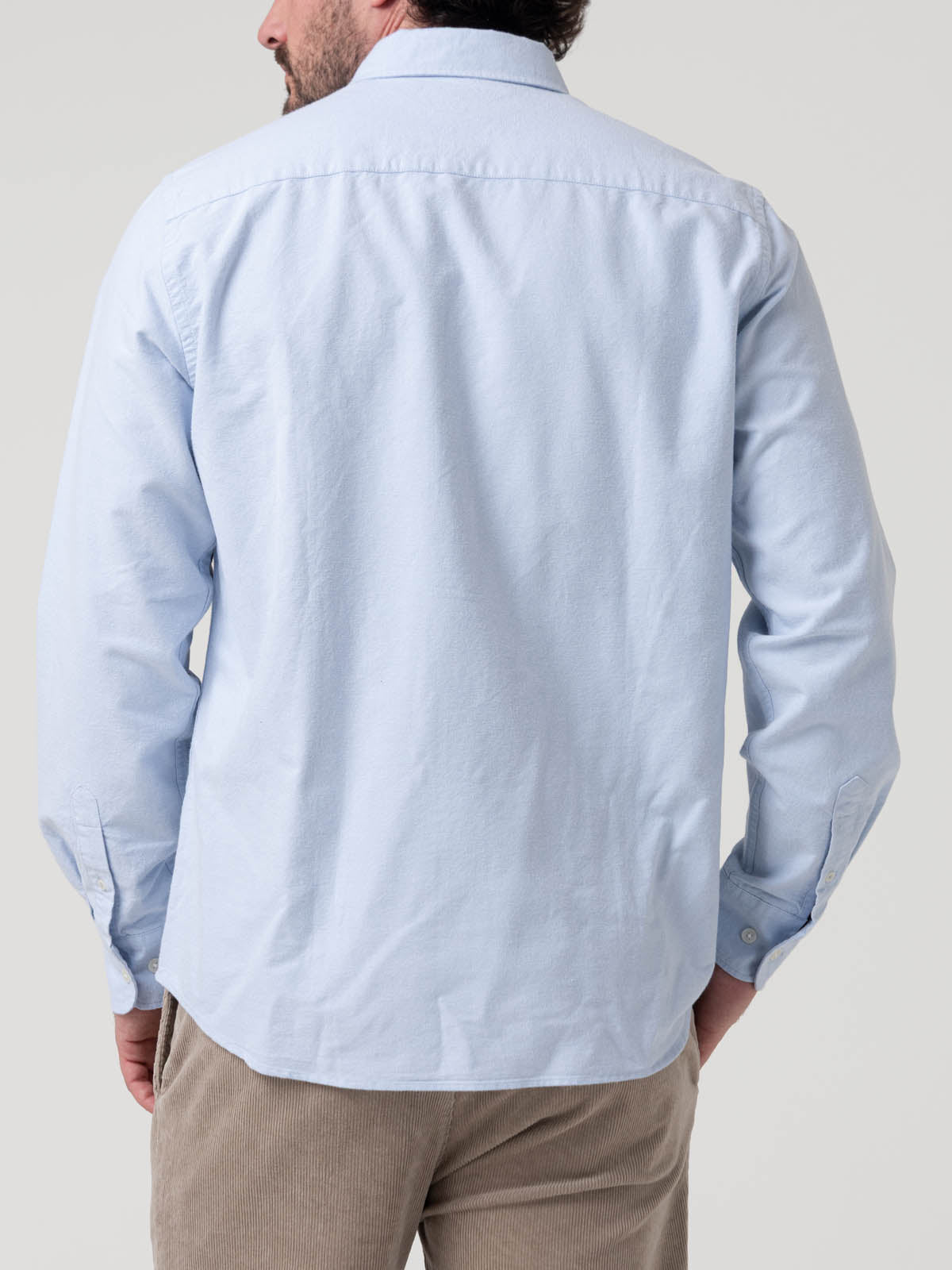 Camisa Algodón Orgánico Hombre Oxford Celeste Rockford