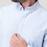 Camisa Algodón Orgánico Hombre Oxford Celeste Rockford