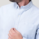 Camisa Algodón Orgánico Hombre Oxford Celeste Rockford