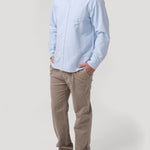 Camisa Algodón Orgánico Hombre Oxford Celeste Rockford