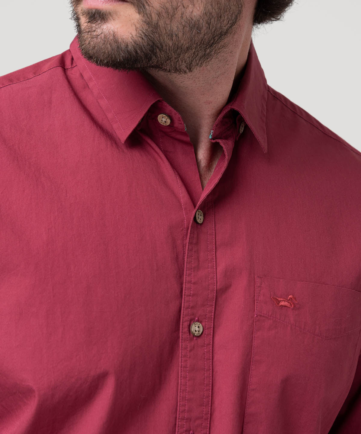 Camisa Algodón Orgánico Hombre Galiton Rojo Rockford