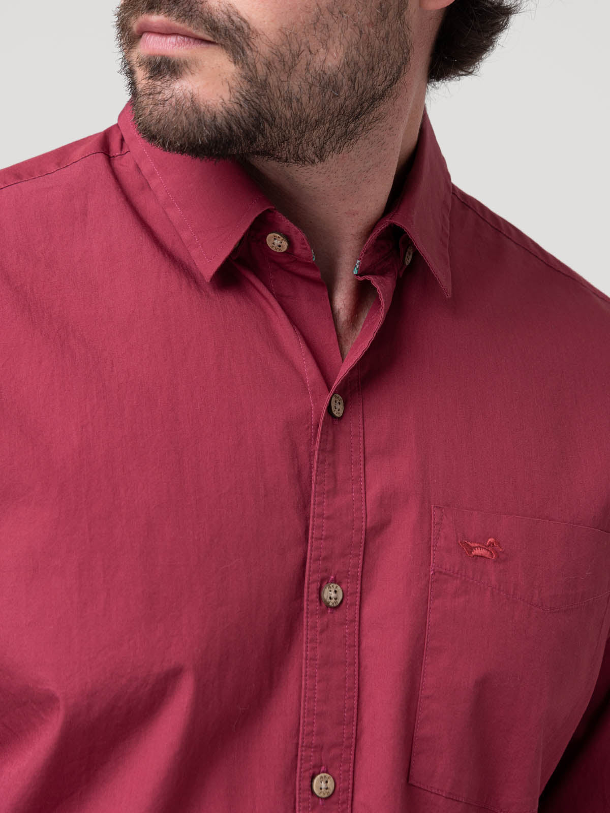 Camisa Algodón Orgánico Hombre Galiton Rojo Rockford