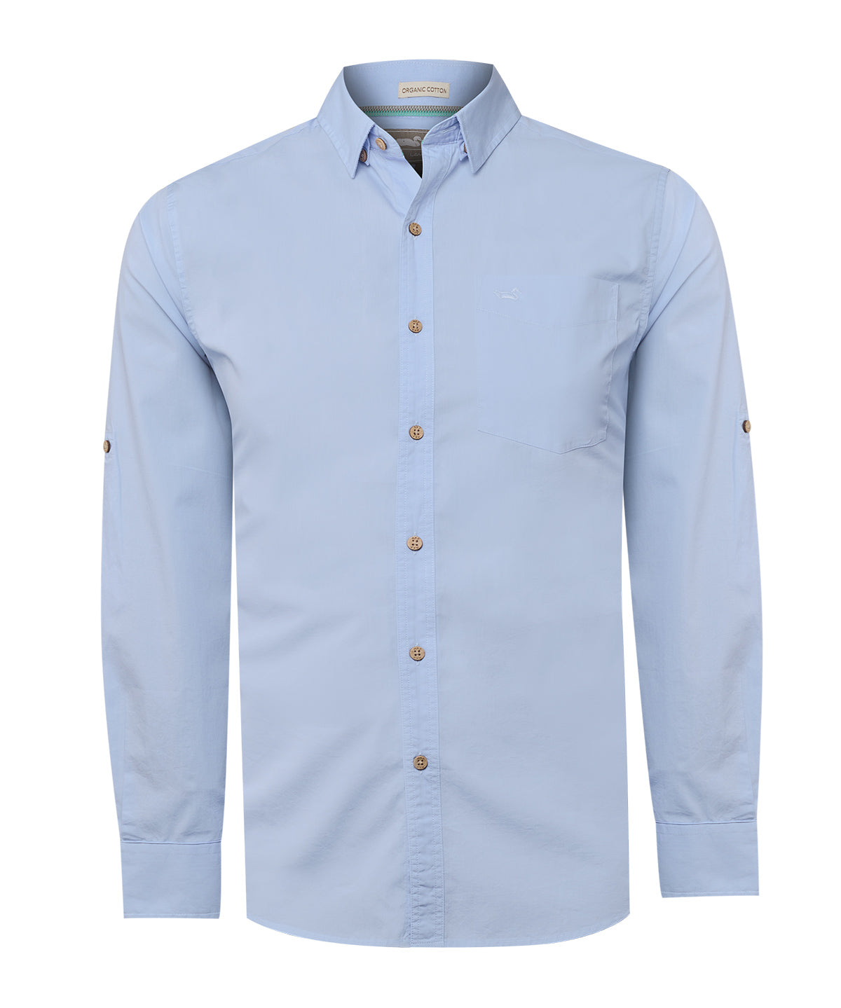 Camisa Algodón Orgánico Hombre Galiton Celeste Rockford