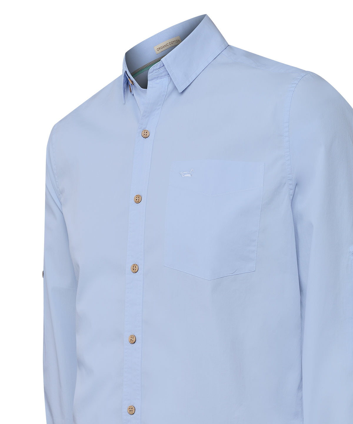 Camisa Algodón Orgánico Hombre Galiton Celeste Rockford