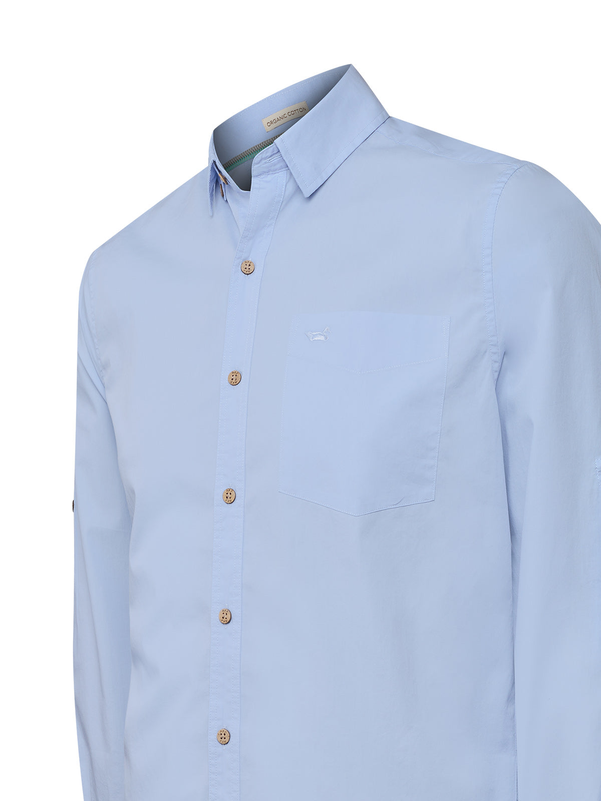 Camisa Algodón Orgánico Hombre Galiton Celeste Rockford