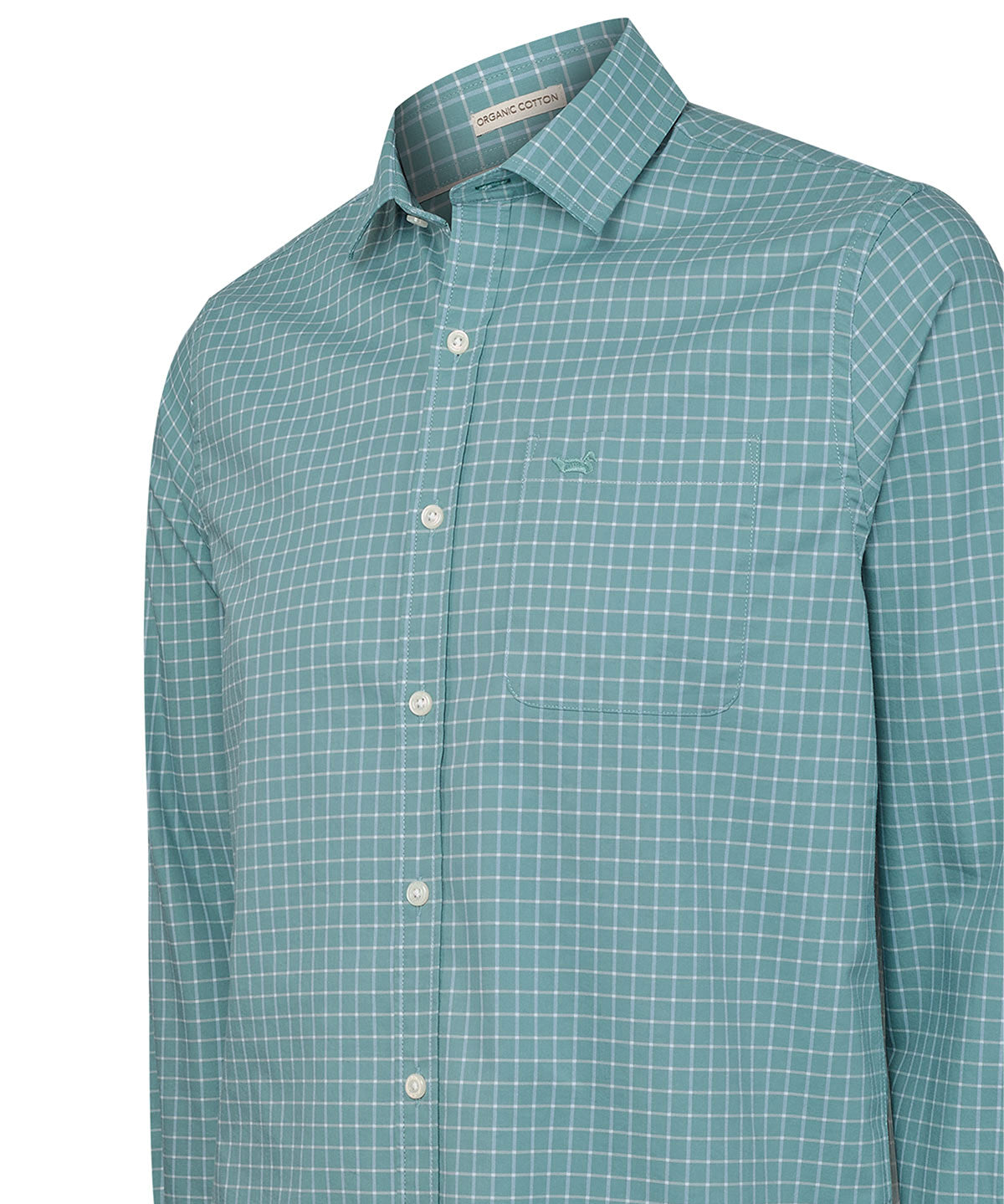 Camisa Algodón Orgánico Hombre Mild Verde Cuadrillé Rockford