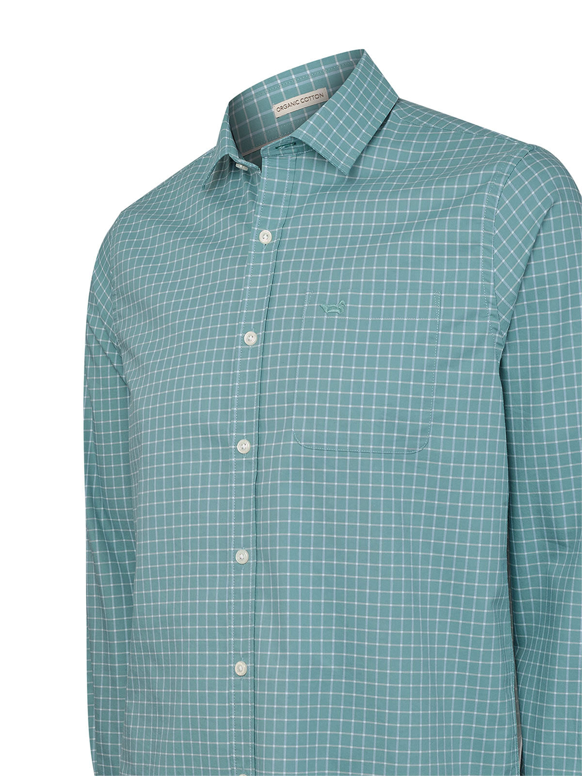 Camisa Algodón Orgánico Hombre Mild Verde Cuadrillé Rockford