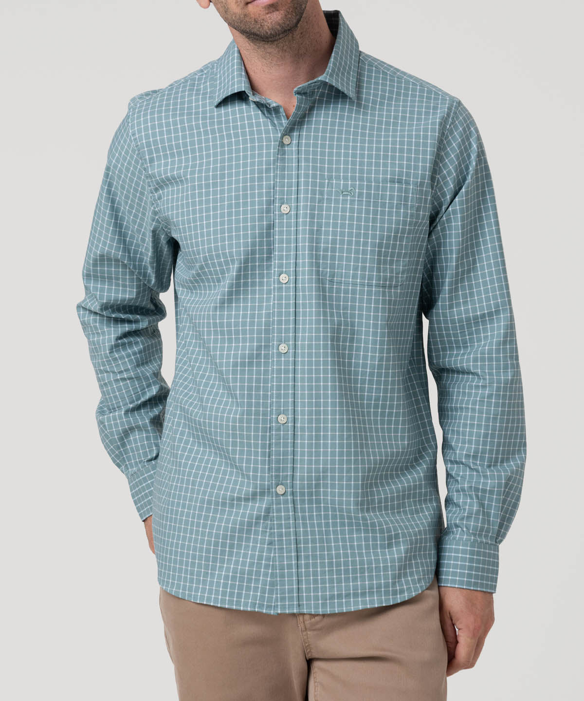 Camisa Algodón Orgánico Hombre Mild Verde Cuadrillé Rockford