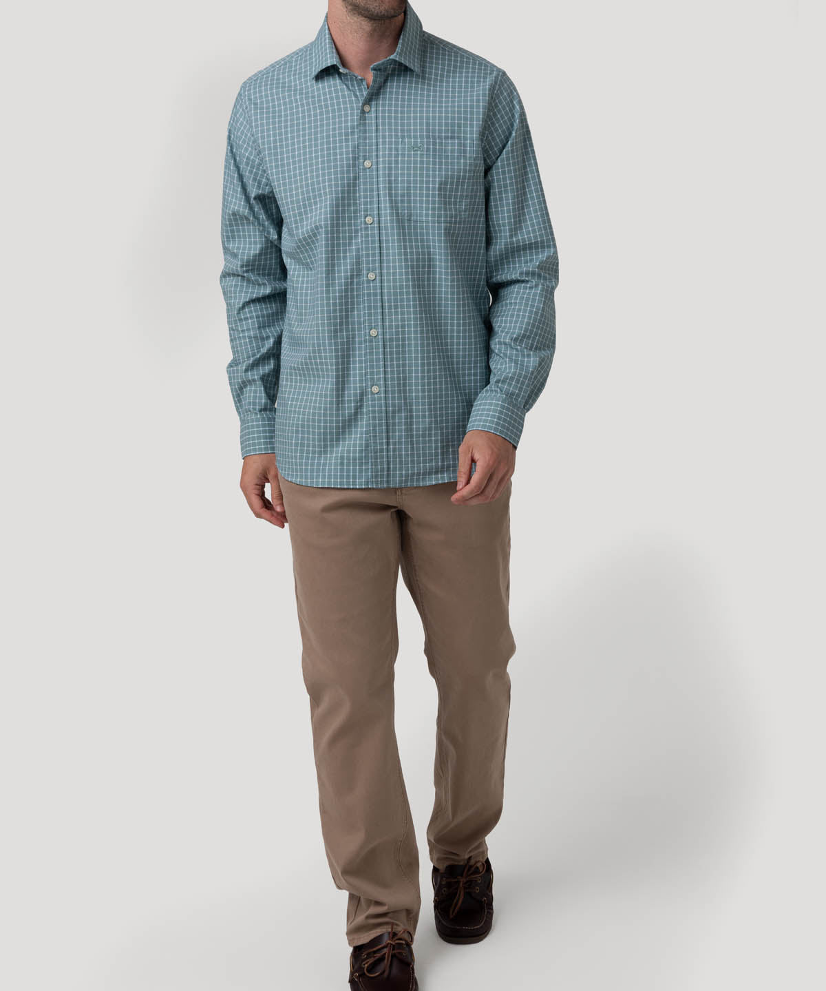 Camisa Algodón Orgánico Hombre Mild Verde Cuadrillé Rockford