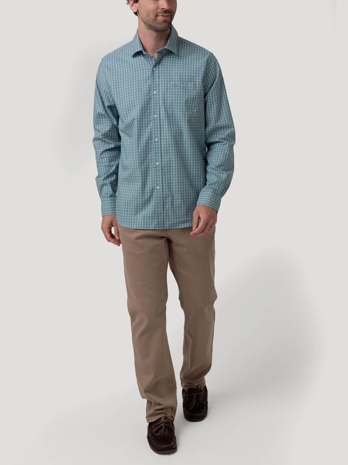 Camisa Algodón Orgánico Hombre Mild Verde Cuadrillé Rockford